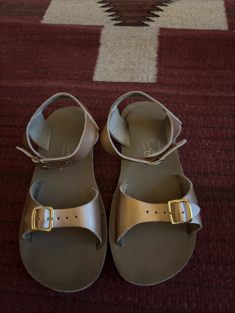 a new day bronze-tone buckle sandals